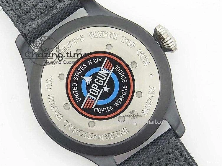 MIROTIME 0510 Durable Big Pilot 5019 Ceramic Case Black Dial Green Markers Asian 23J 7396